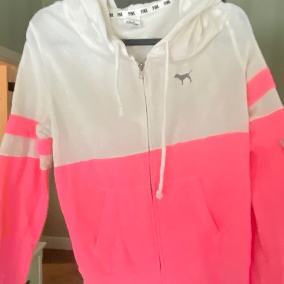 VS PINK FULL ZIP COLOR BLOCK HOODIE - Picture 1 of 1